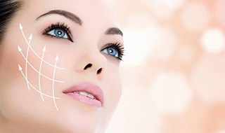 Woman's face with lift animation
