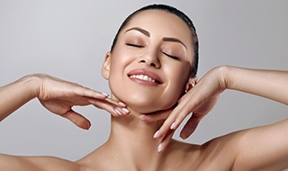 Woman with beautiful, glowing skin